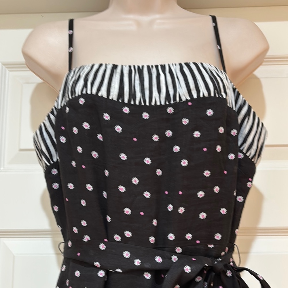 NWOT Kate Spade Black and White/Pink Flowers Dress Size 10 - Picture 3 of 12